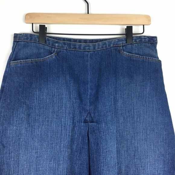 TALBOTS Jean Skirt Denim Modest Minimalist Capsule Wardrobe Classic Size 12 - Picture 3 of 8